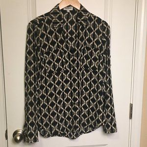 Express Portofino Slim Fit Dog Print Blouse